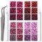10,000-Piece Hotfix Rhinestone Set – Flatback Glass Rhinestones in Red, Pink, Fuchsia, and Rose with Tweezers and Picking Pen for Crafts, Clothing, and Nail Art